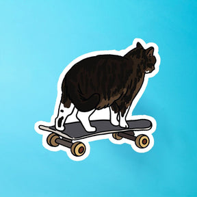 Ping Hatta Sticker - Skateboard Cat Animal Novelty - Cats - 