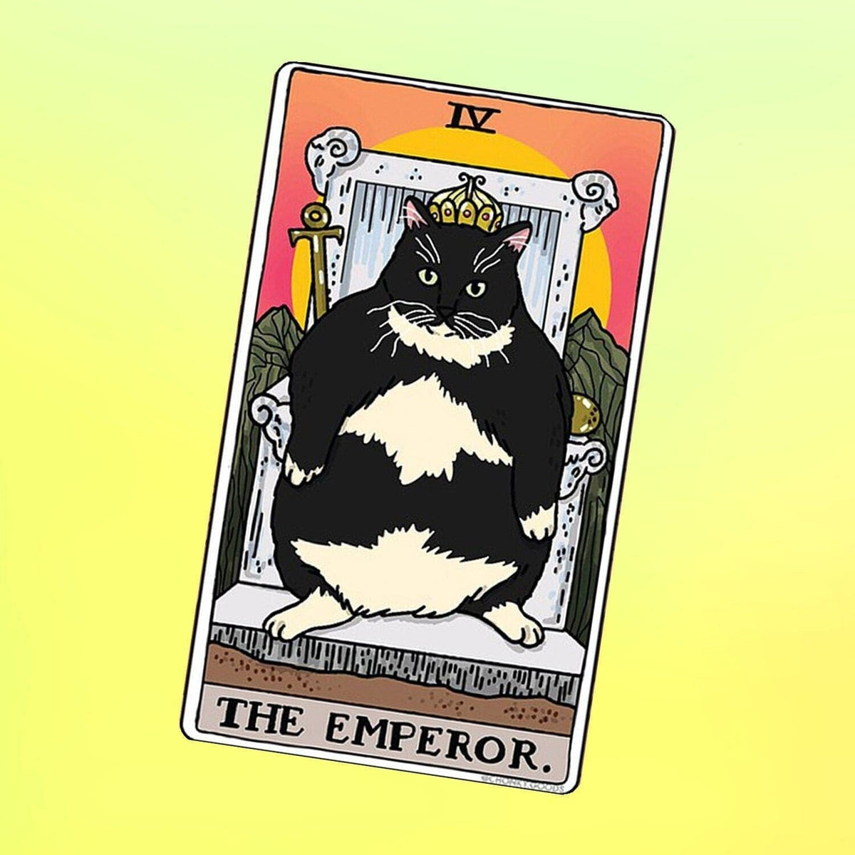 Ping Hatta Sticker - Tarot Cat The Emperor Animal Novelty
