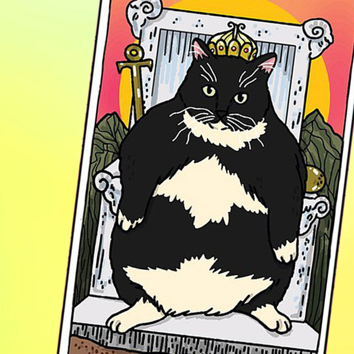 Ping Hatta Sticker - Tarot Cat the Emperor Animal Novelty - 