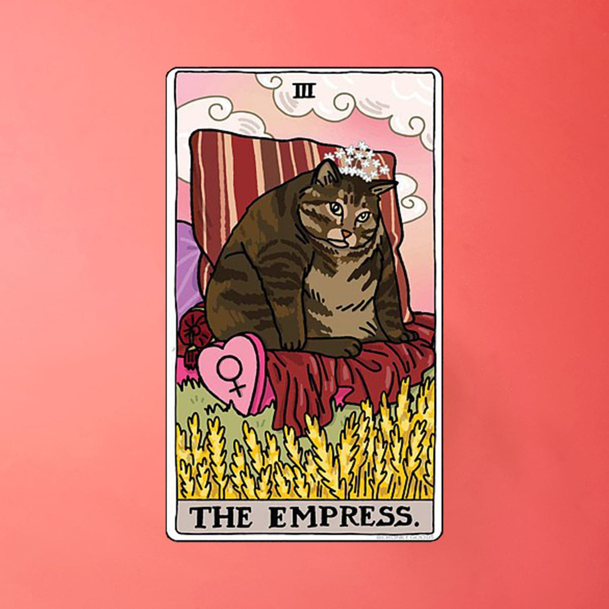 Ping Hatta Sticker - Tarot Cat The Empress Animal Novelty
