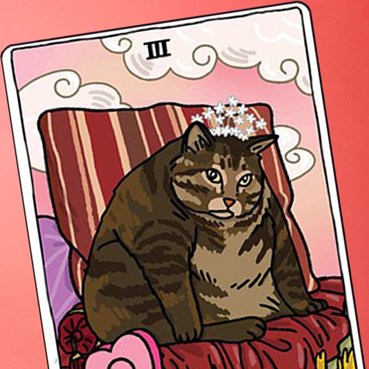 Ping Hatta Sticker - Tarot Cat The Empress Animal Novelty