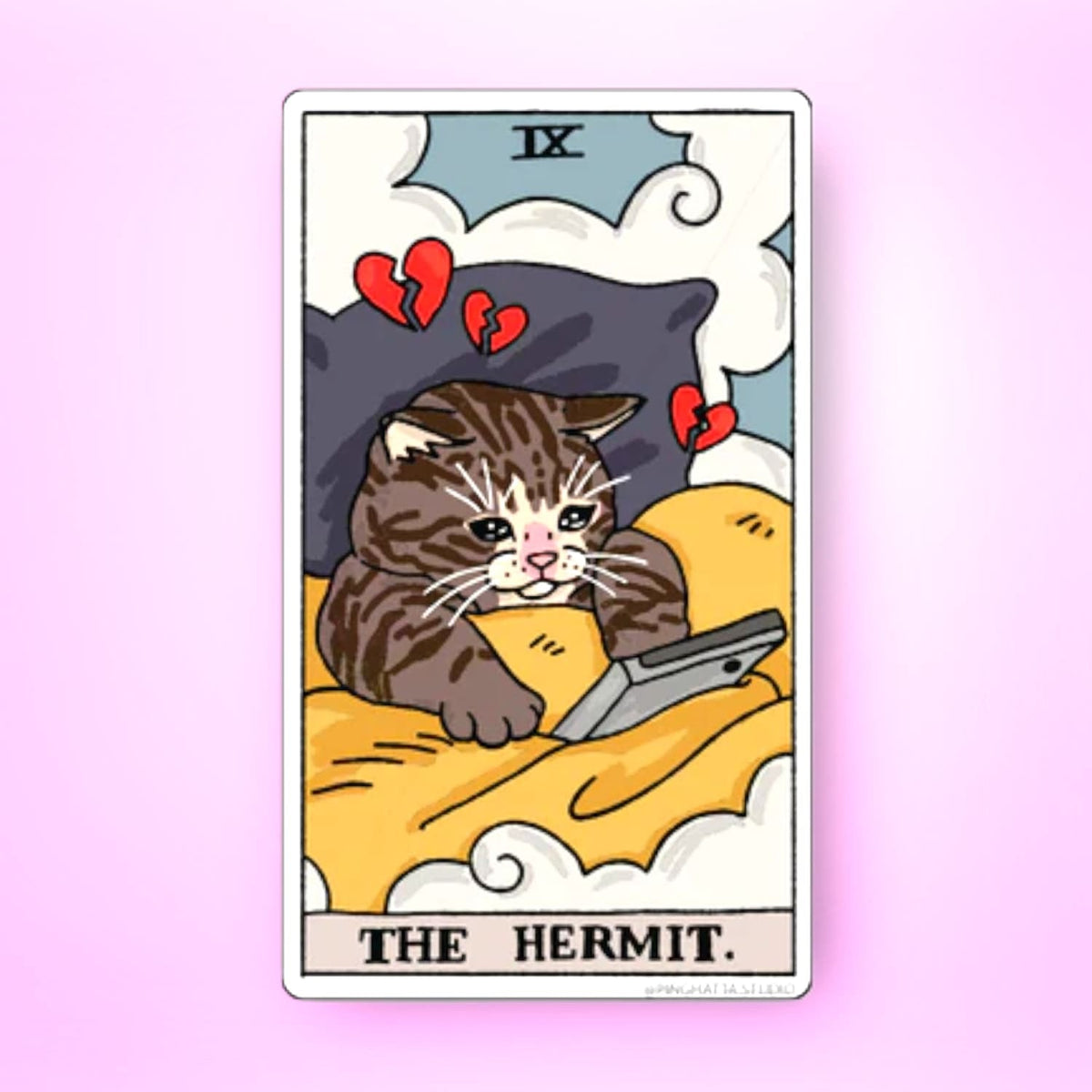 Ping Hatta Sticker - Tarot Cat The Hermit 0822 - Bff Gifts