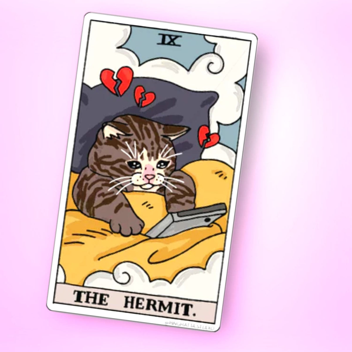 Ping Hatta Sticker - Tarot Cat The Hermit 0822 - Bff Gifts