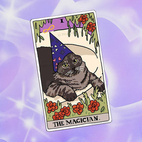 Ping Hatta Sticker - Tarot Cat The Magician Animal Novelty