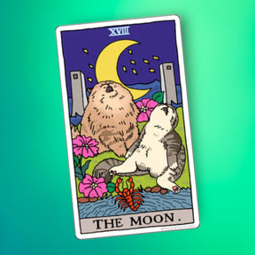 Ping Hatta Sticker - Tarot Cat The Moon Artist Made - Cat
