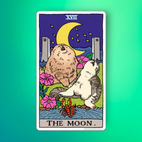 Ping Hatta Sticker - Tarot Cat The Moon Artist Made - Cat