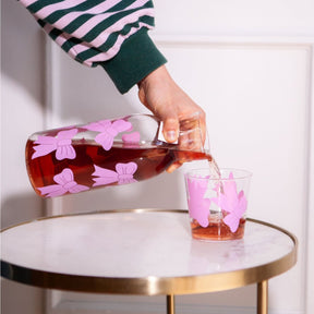 Pink Bow Carafe and Glass Set Bow - Boxed - Carafe