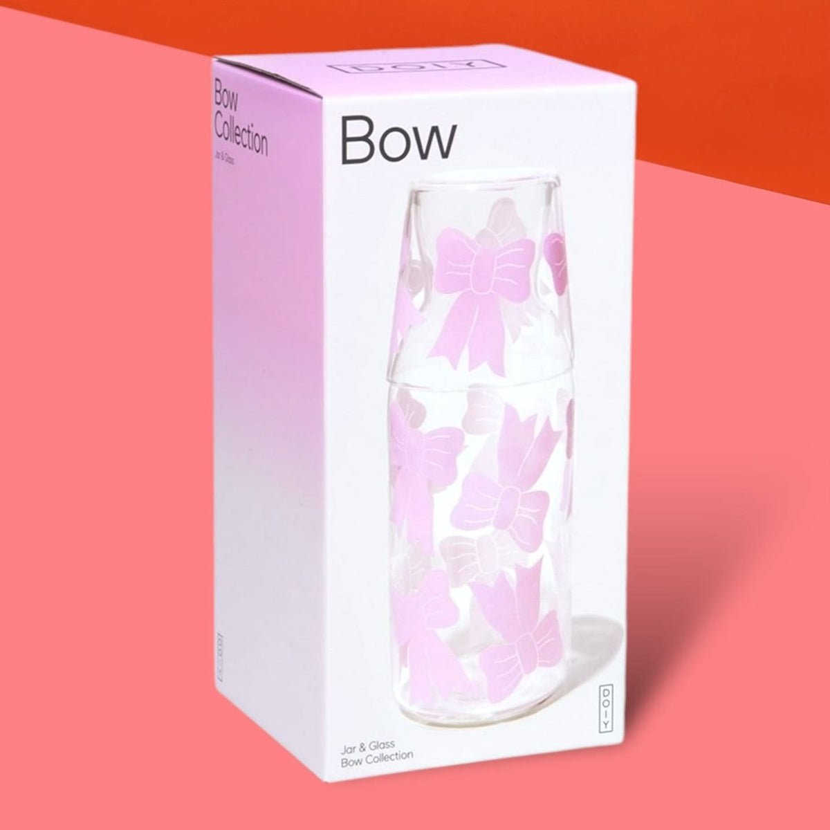 Pink Bow Carafe and Glass Set Bow - Boxed - Carafe