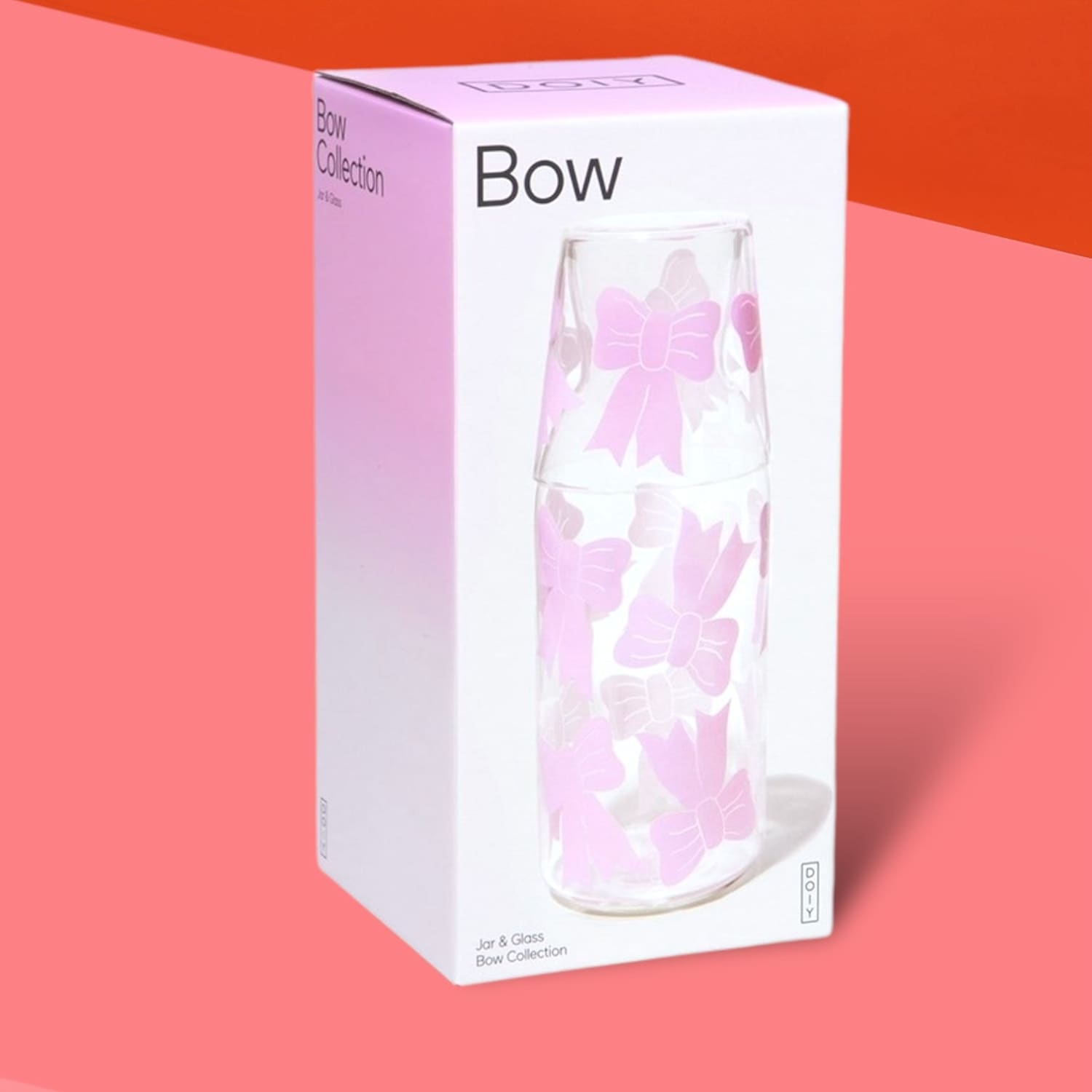 Pink Bow Carafe and Glass Set Bow - Boxed - Carafe