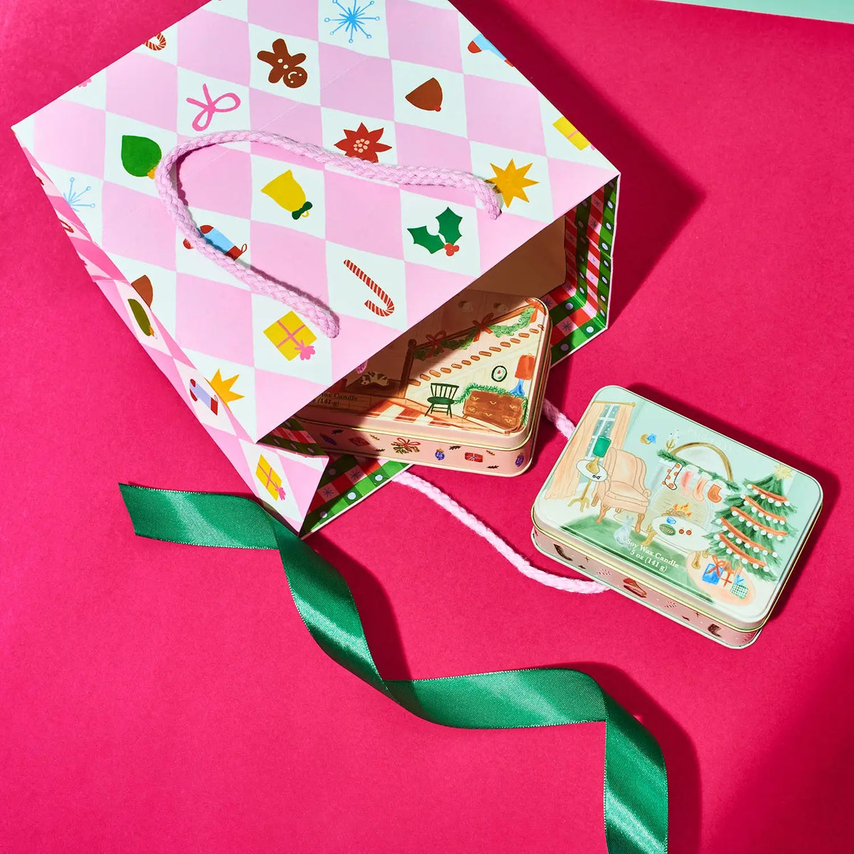 Pink Diamonds Gift Bag Small Holiday | Friends Nyc Brooklyn