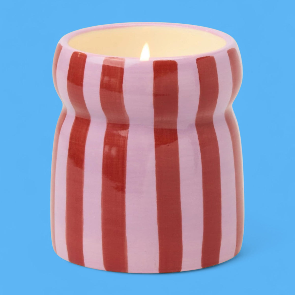 Pink Peppermint Striped Cabana with Lid Candle - Candles