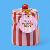 Pink Peppermint Striped Cabana with Lid Candle - Candles