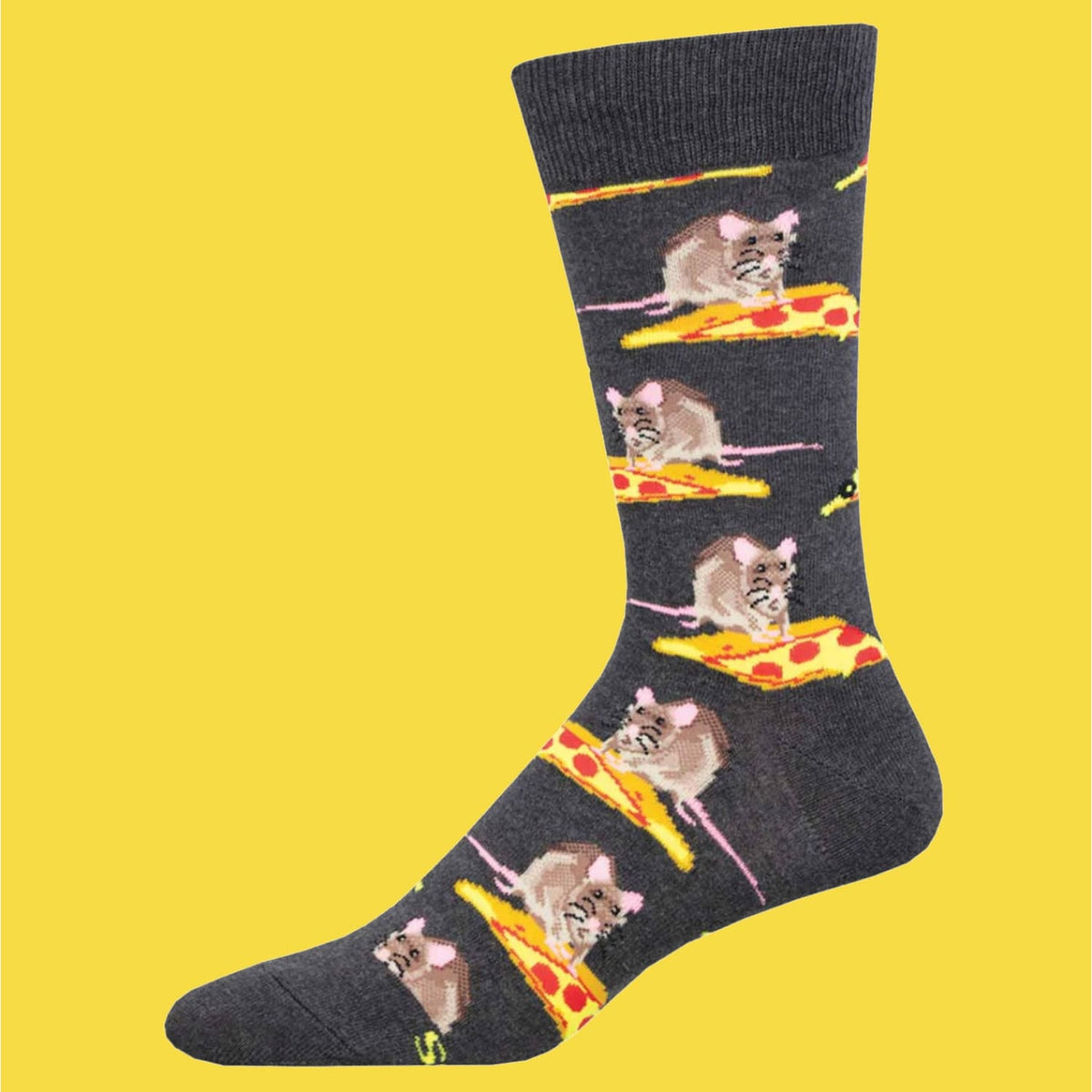 Pizza Rat Men’s Crew Socks Animal Novelty - Sock