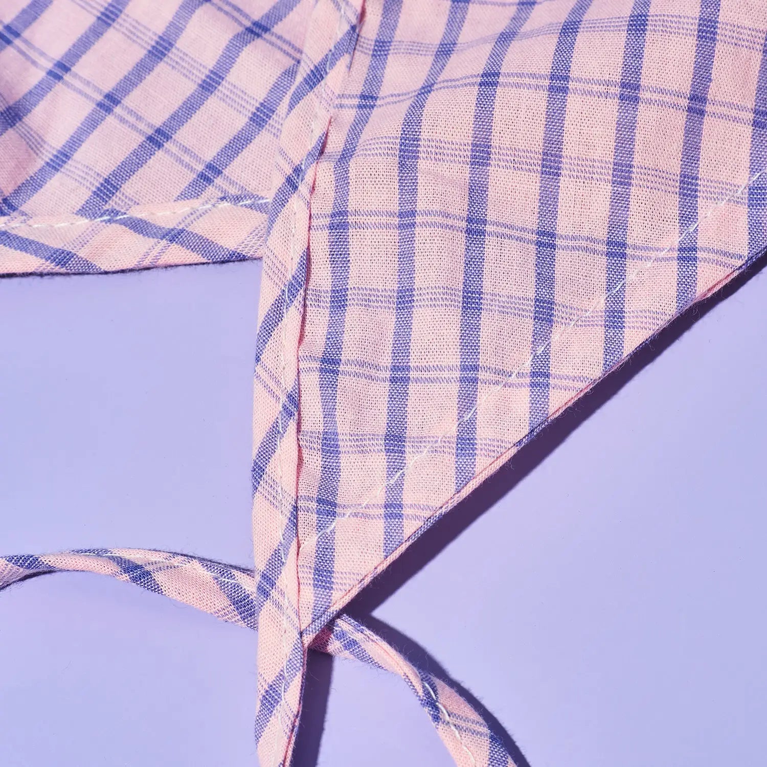 Plaid Triangle Headscarf Bandana - Purple Haila | Friends