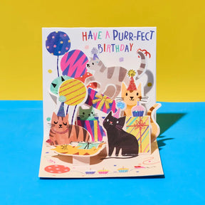 Pop Up Mini Greeting Card - Party Cats | Friends Nyc