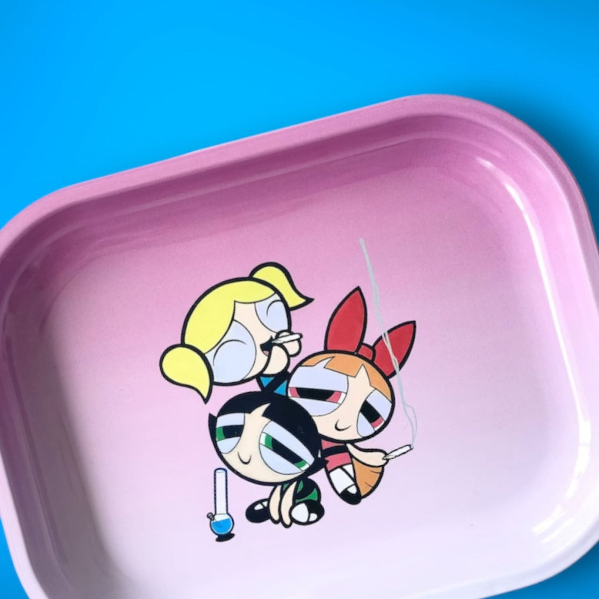 Rolling Tray Ae Pink Power Puff Stoned Girls 0723 -