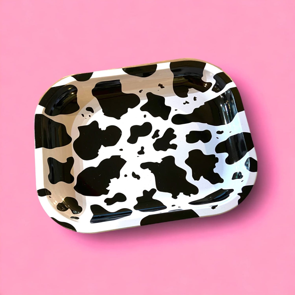 Cow Print Mini Rolling Tray Cow Print - Decor - Cowboy -