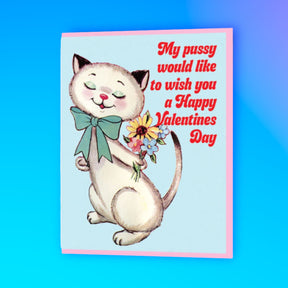 Pussy Cat Valentine’s Day Card Greeting Card - Groupbycolor