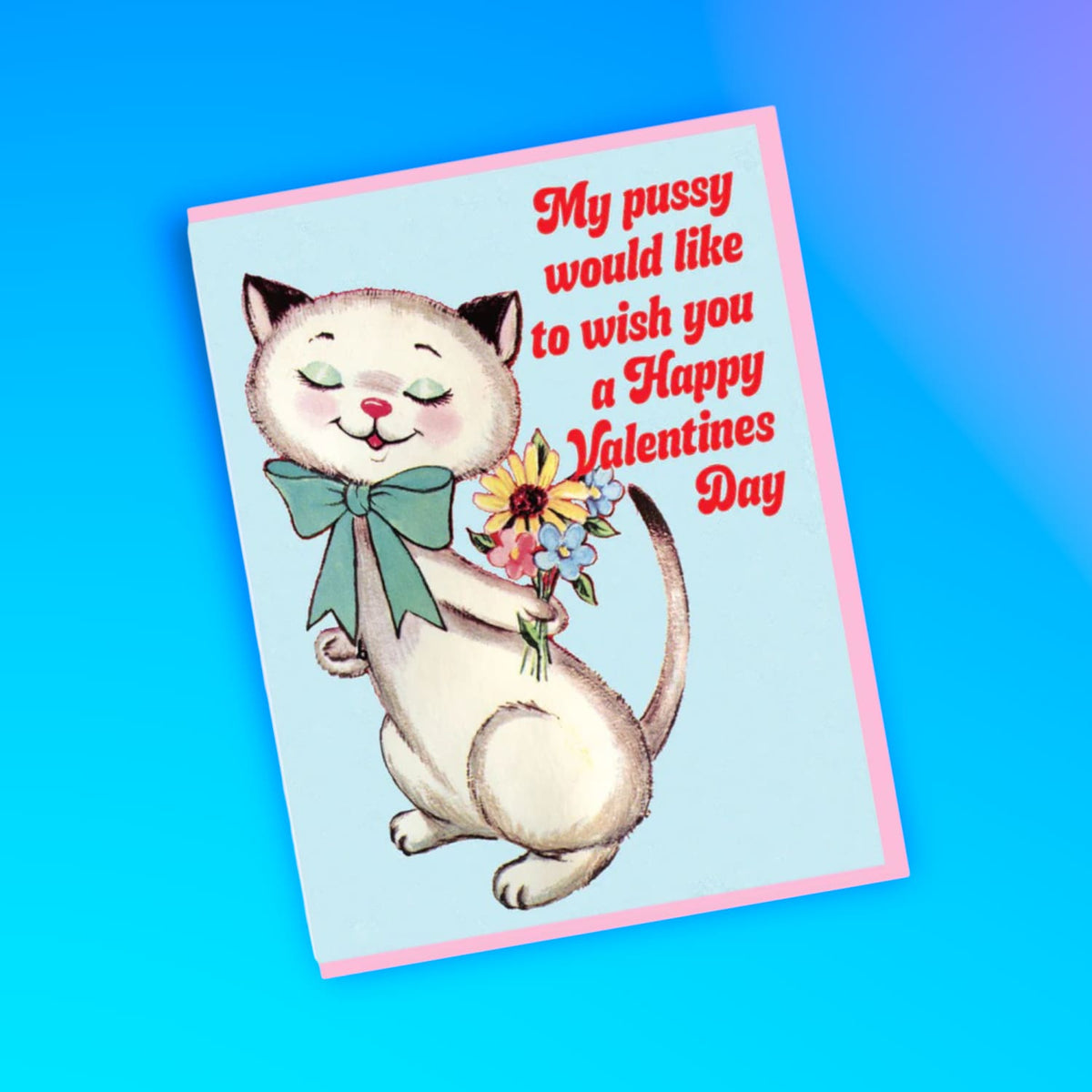 Pussy Cat Valentine’s Day Card Greeting Card - Groupbycolor