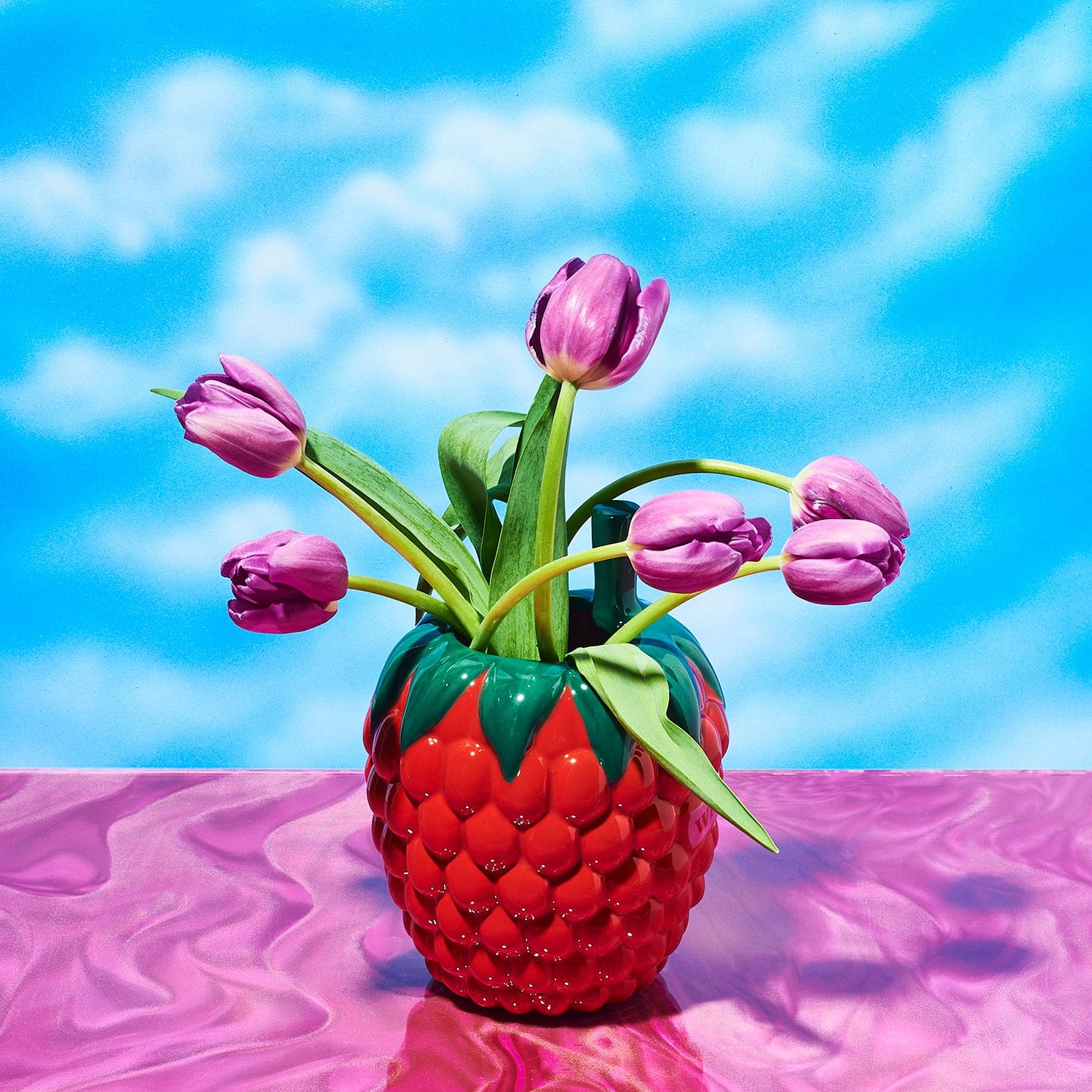 Raspberry Vase Doiy - Fake Food - Floral Vase - Fruity