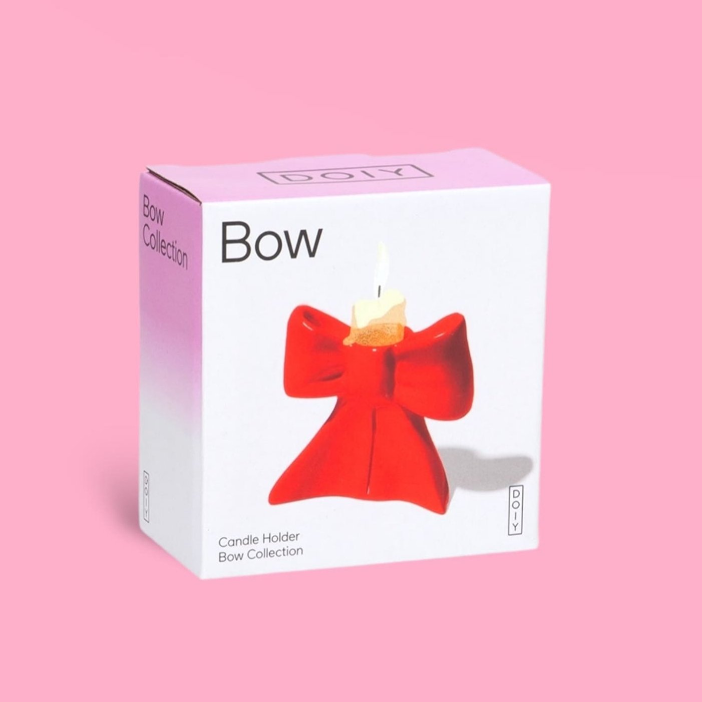 Red Bow Candle Holder Candle - Ceramic - Doiy - Web1024