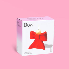 Red Bow Candle Holder Candle - Ceramic - Doiy - Web1024