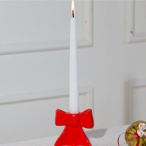 Red Bow Candle Holder Candle - Ceramic - Doiy - Web1024