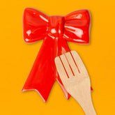 Red Bow Spoon Rest Bow - Boxed - Ceramic - Doiy - Kitchen