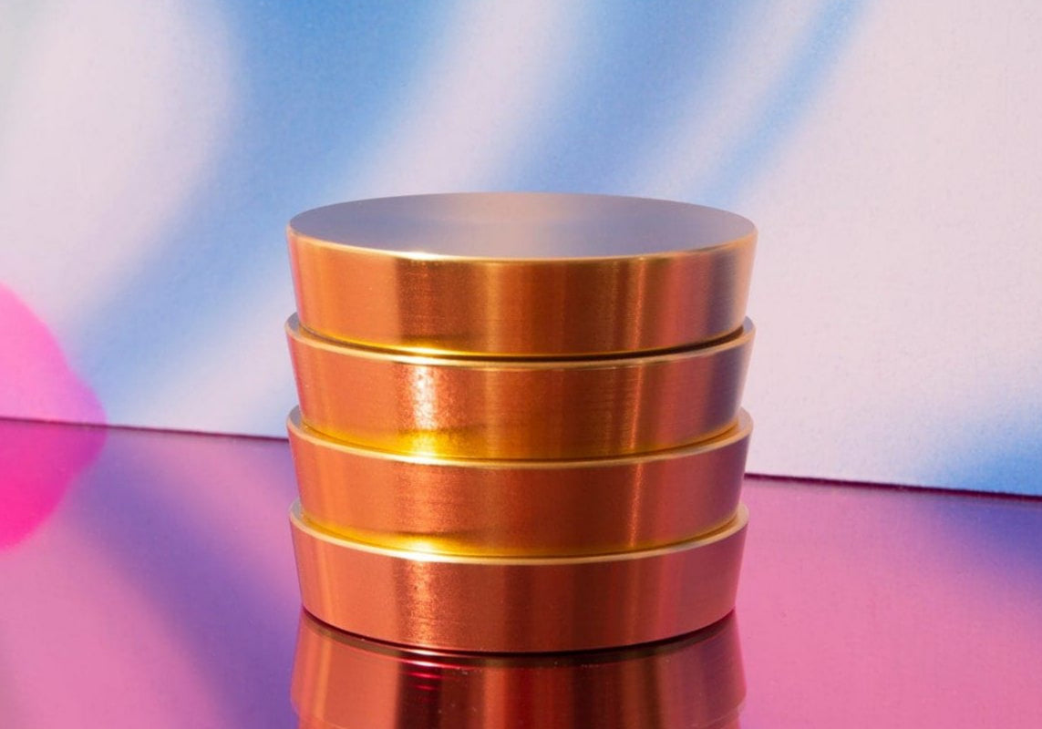 Four Tier Gold Grinder Brushed Brass - Gold - Elevated Smoke