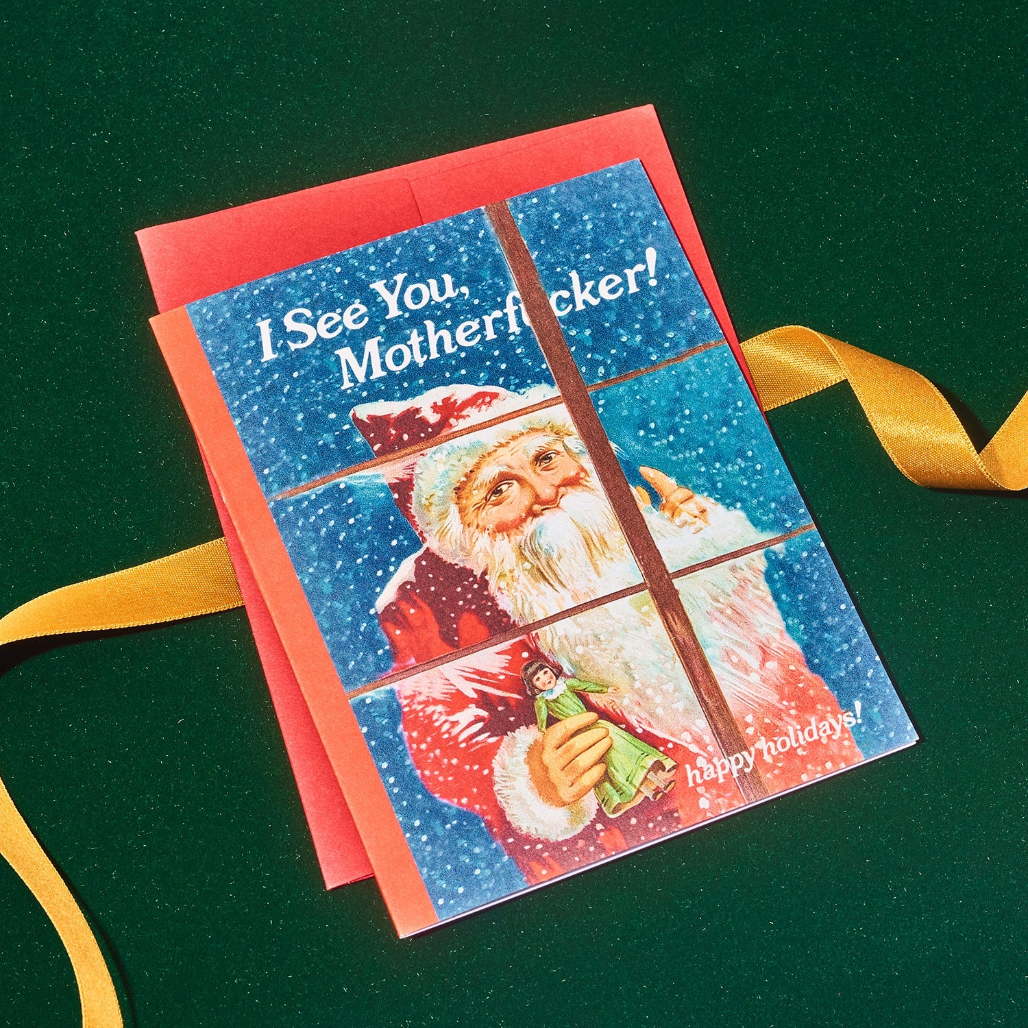 I See You Motherf*cker Santa Holiday Card