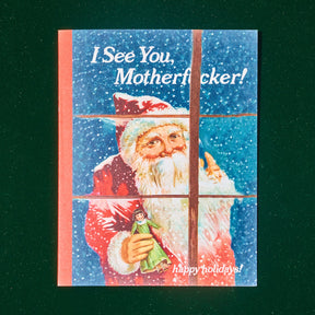 I See You Motherf*cker Santa Holiday Card