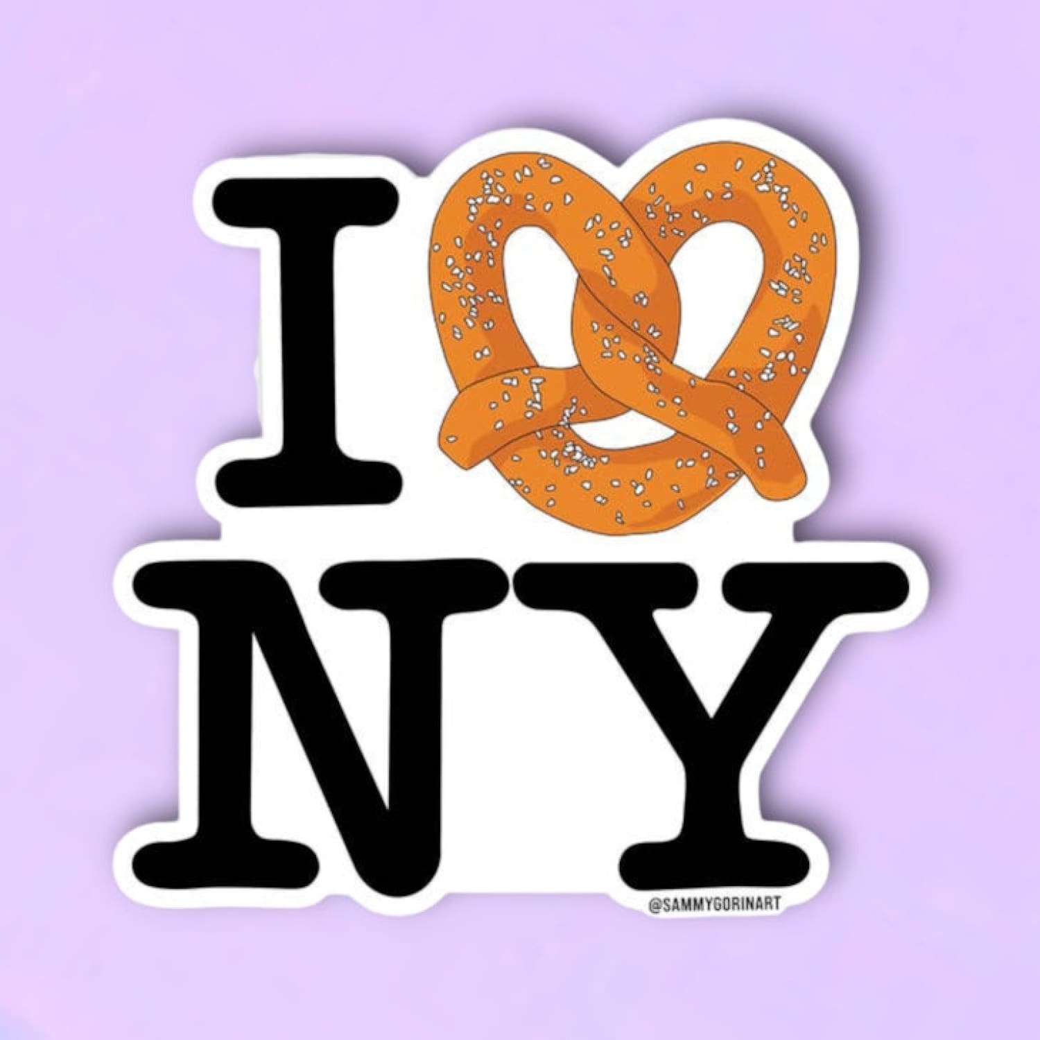 I Heart NY Pretzel Vinyl Sticker | NYC Souvenir | Friends NYC