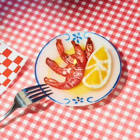 Shrimp Plate Small Blue Line Candle 2352 Candle