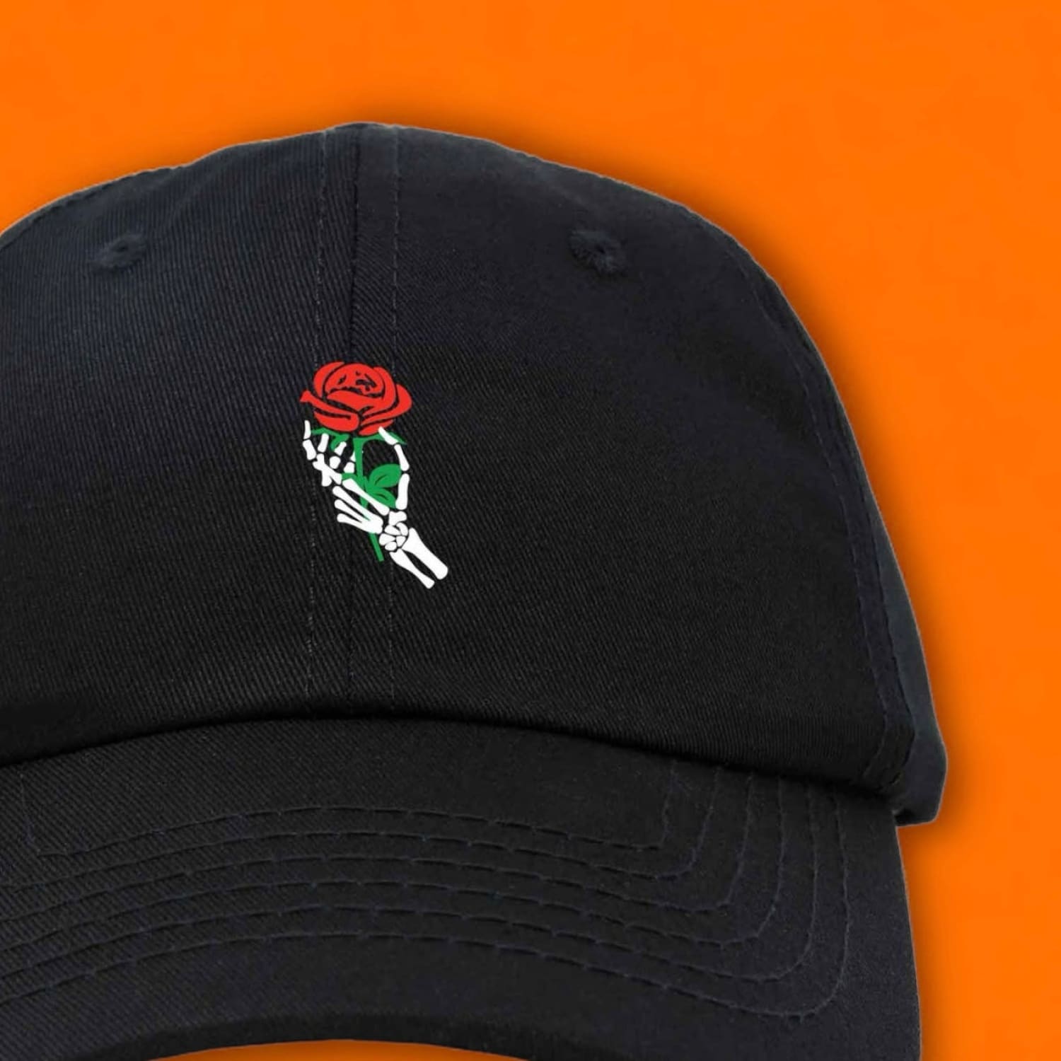 Skeleton Rose Dad Hat Adjustable Hat - Bff Gifts - Birthday