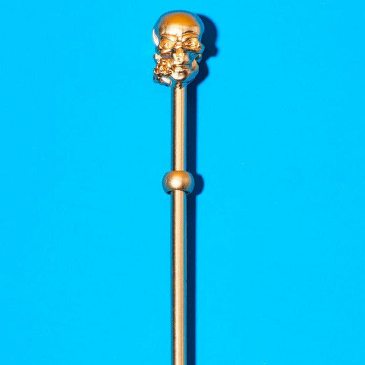Skull Roach Clip - Gold Xsteph0325b