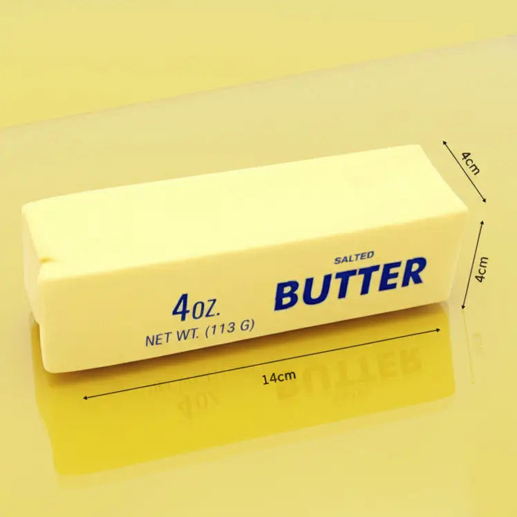 Butter stress toy with measurements 14cm x 4 cm x 4cm