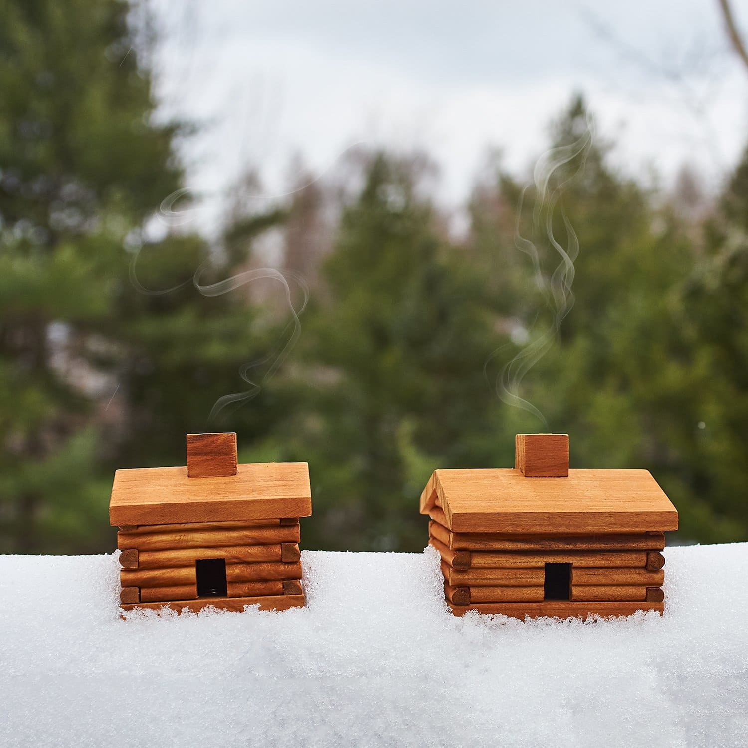 Small Log Cabin Incense and Burner - Balsam Fir Balsam - 