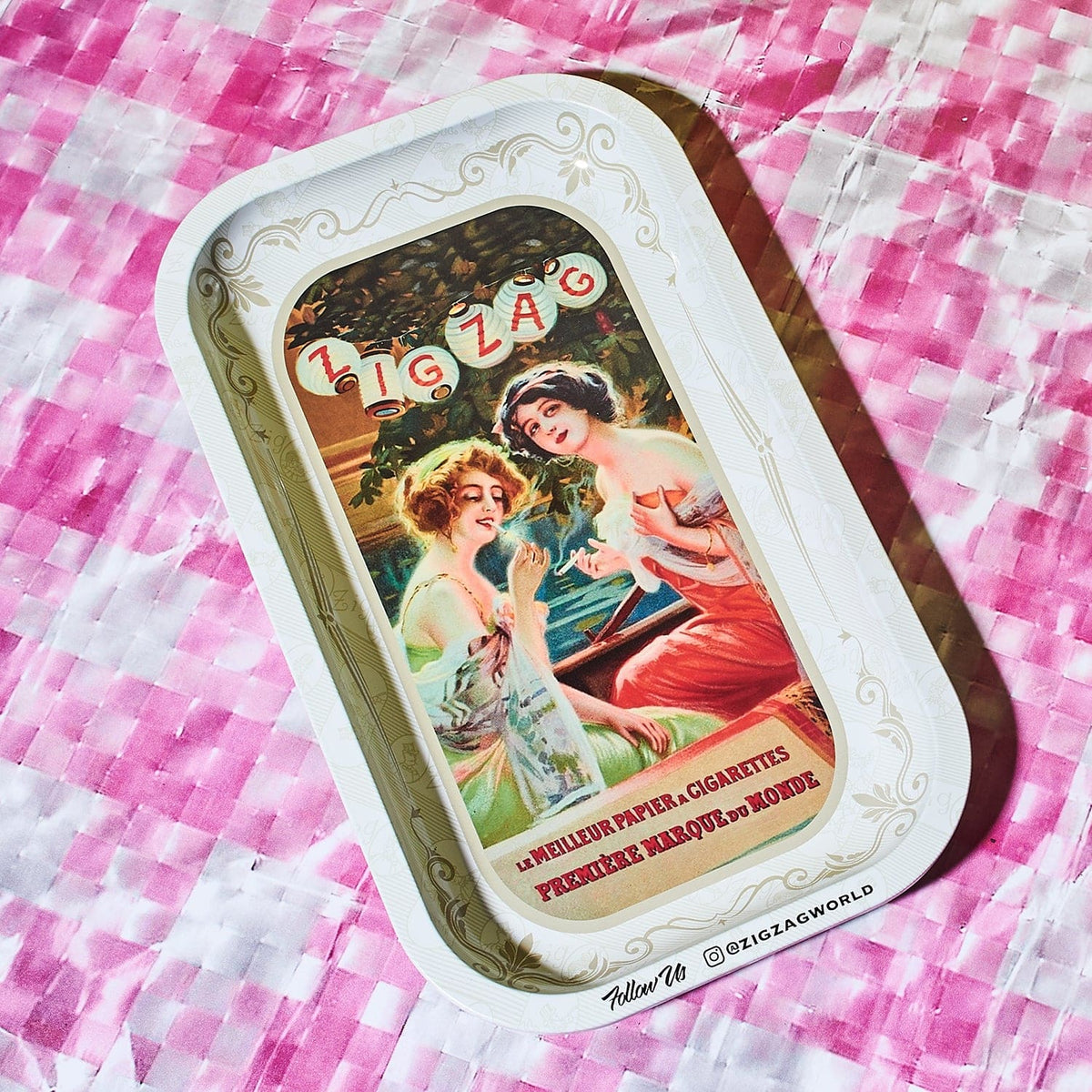 Small Vintage Lanterns Rolling Tray