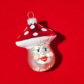 Smiling Mushroom Ornament Christmas Ornament - Glass - Hand