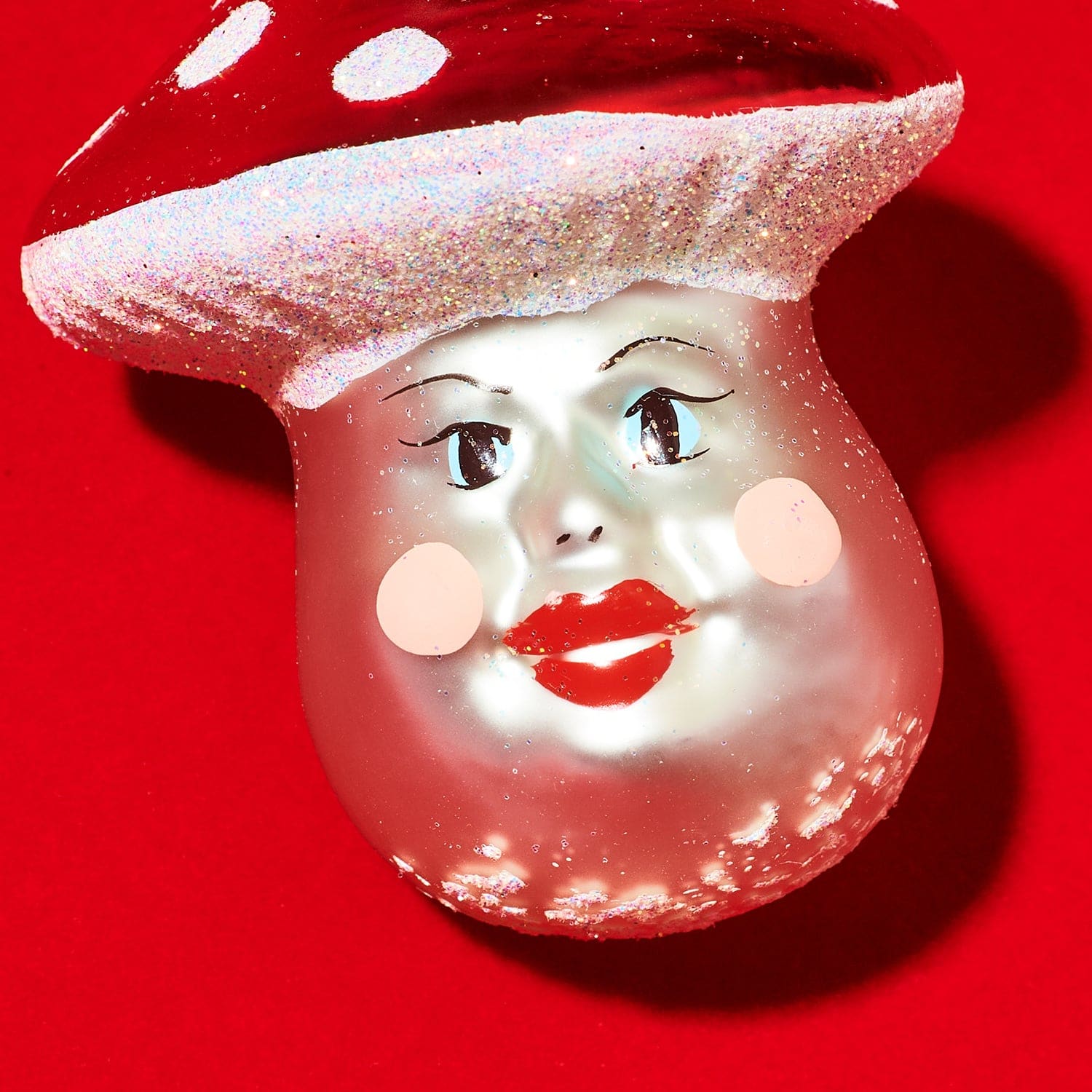 Smiling Mushroom Ornament Christmas Ornament - Glass - Hand