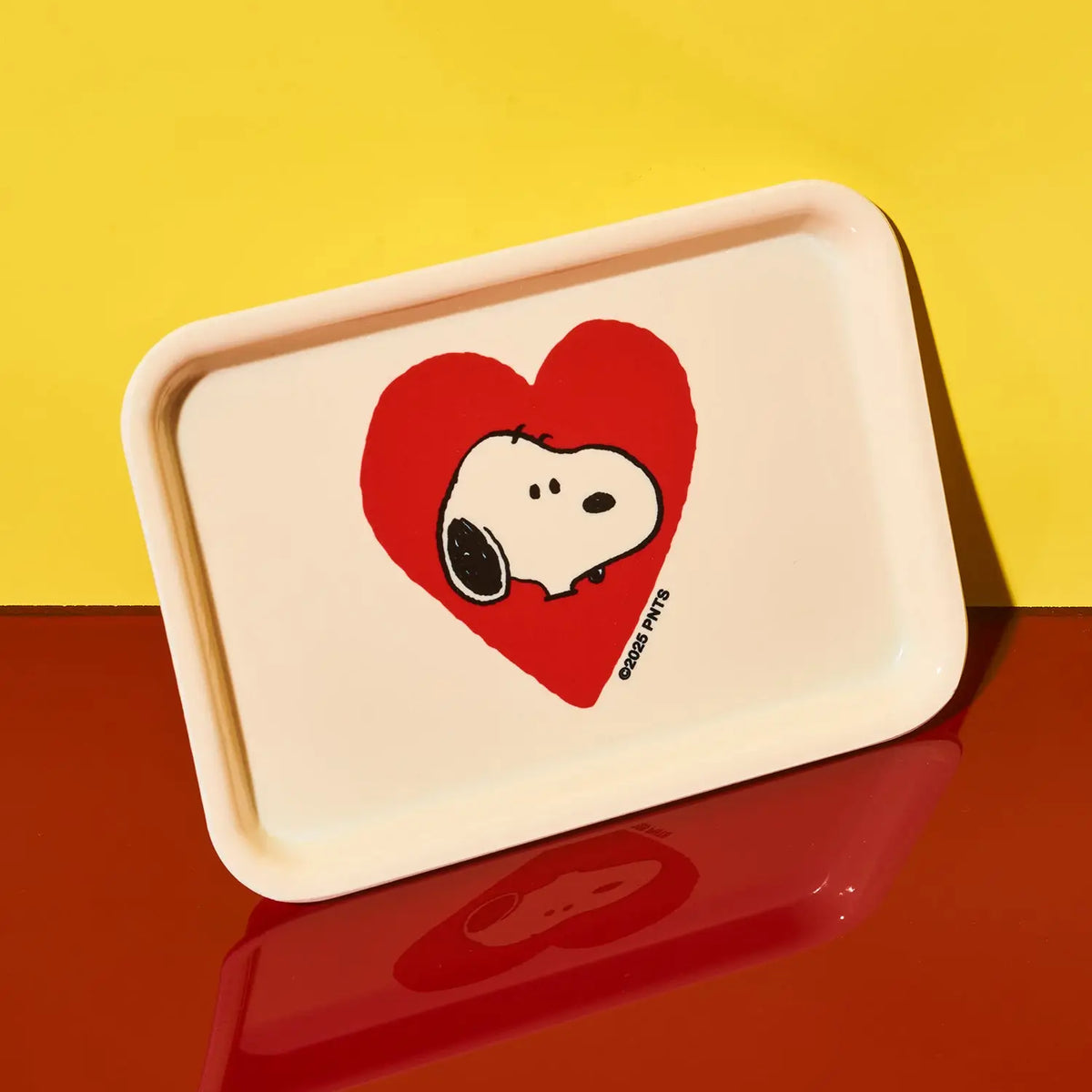 Snoopy Heart Trinket Tray Vintage Style - Ceramic Peanuts