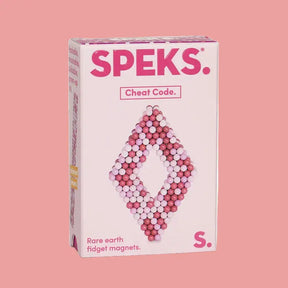 Speks fidget magnet packaging on a white background