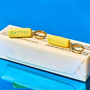 Stick Of Butter Huggie Earrings Accessories - Butter - Cute
