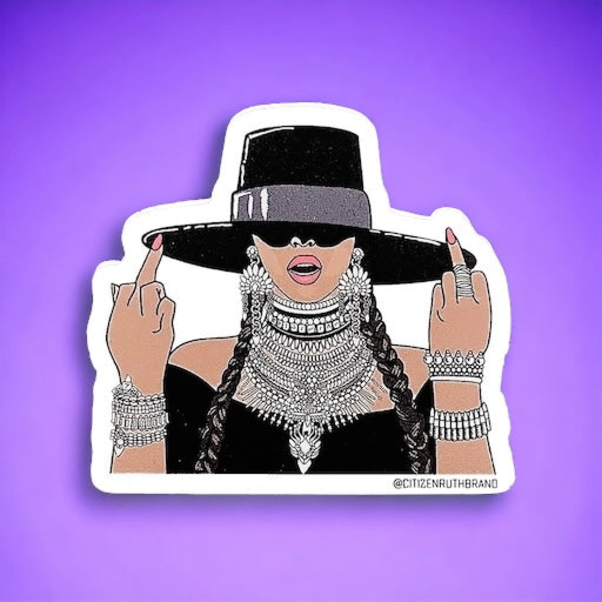 Sticker Cr Beyonce Middle Fingers Decorative Sticker