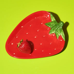 Strawberry Plate Fake Food - Fruit - Novelty - Plate -