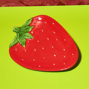 Strawberry Plate Fake Food - Fruit - Novelty - Plate -