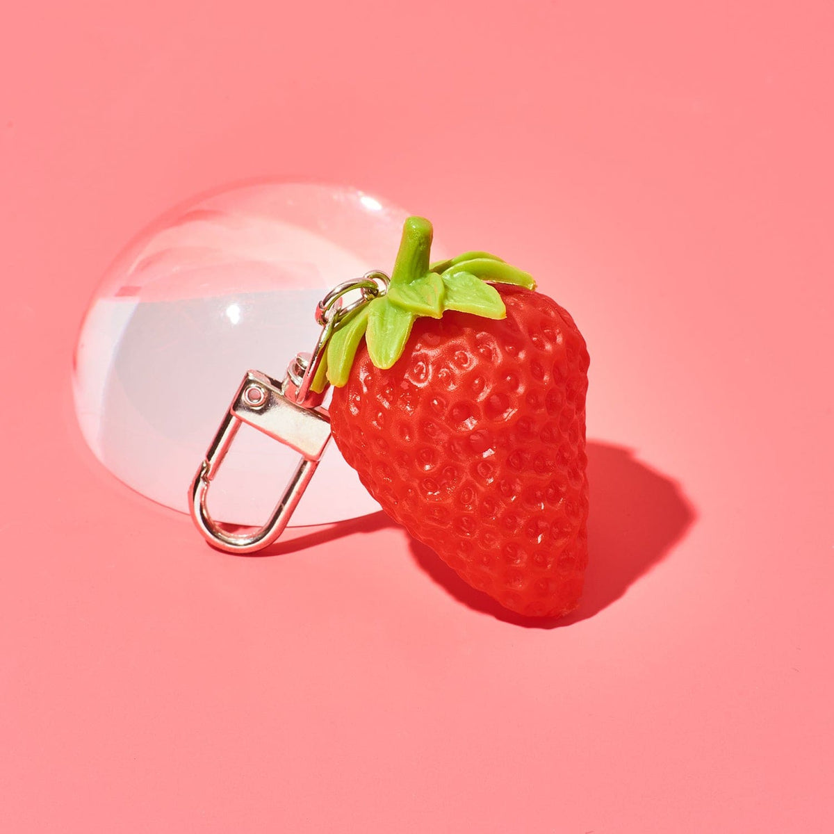 3d Keychain Strawberry Accessory Fake Food Keychain
