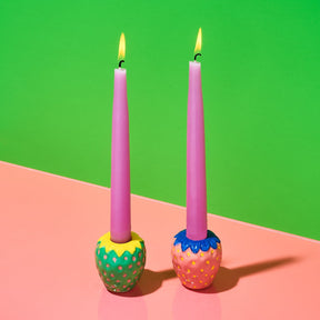 Strawberry Taper Candle Holder Set Candle - Web0224