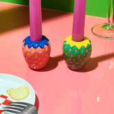 Strawberry Taper Candle Holder Set Candle - Web0224