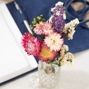 Strawflower & Larkspur Dried Flower Bouquet Bundle